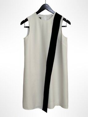 ANNE KLEIN Sleeveless Shift Dress Two Tone Black White Size 4